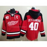 Felpa con Cappuccio Detroit Red Wings Henrik Zetterberg Rosso