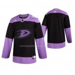 Maglia Hockey Anaheim Ducks 2019 Fights Cancer Practice Nero