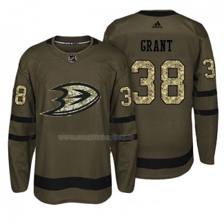 Maglia Hockey Anaheim Ducks Derek Grant Salute To Service Verde Militare
