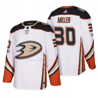 Maglia Hockey Anaheim Ducks Ryan Miller 30 2018 New Season Team Road Bianco
