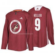 Maglia Hockey Arizona Coyotes Clayton Keller New Season Practice Maroon