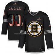 Maglia Hockey Boston Bruins Gerry Cheevers 2020 USA Flag Nero