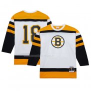 Maglia Hockey Boston Bruins Willie O'ree Mitchell & Ness 1958 Blue Line Bianco