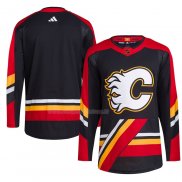 Maglia Hockey Calgary Flames Reverse Throwback Autentico Blank Nero