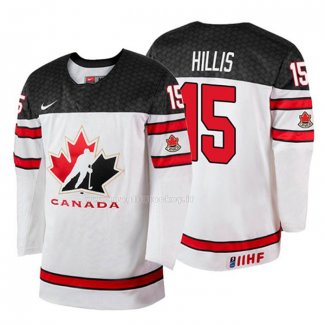 Maglia Hockey Canada Cameron Hillis 2018 Iihf World Championship Giocatore Bianco
