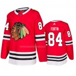 Maglia Hockey Chicago Blackhawks Alexandre Fortin Home Rosso
