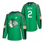 Maglia Hockey Chicago Blackhawks Duncan Keith 2018 Dia de San Patricio Verde