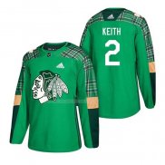 Maglia Hockey Chicago Blackhawks Duncan Keith 2018 Dia de San Patricio Verde