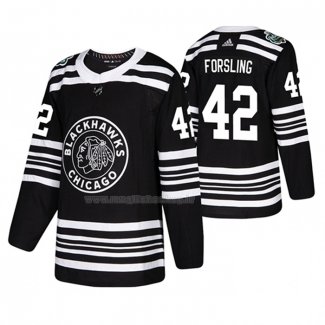 Maglia Hockey Chicago Blackhawks Gustav Forsling 2019 Winter Classic Nero