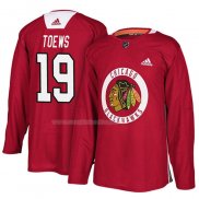 Maglia Hockey Chicago Blackhawks Jonathan Toews New Season Practice Rosso