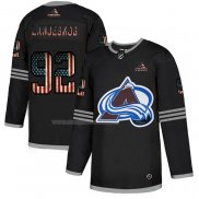 Maglia Hockey Colorado Avalanche Gabriel Landeskog 2020 USA Flag Nero
