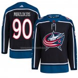 Maglia Hockey Columbus Blue Jackets Elvis Merzlikins Reverse Throwback Autentico Nero