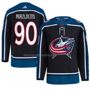 Maglia Hockey Columbus Blue Jackets Elvis Merzlikins Reverse Throwback Autentico Nero