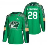 Maglia Hockey Columbus Blue Jackets Oliver Bjorkstrand 2018 Dia de San Patricio Verde