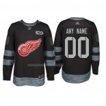 Maglia Hockey Detroit Red Wings Personalizzate Nero