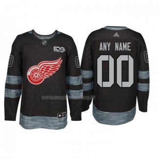 Maglia Hockey Detroit Red Wings Personalizzate Nero