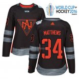 Maglia Hockey Donna America del Norte Auston Matthews Premier 2016 World Cup Nero