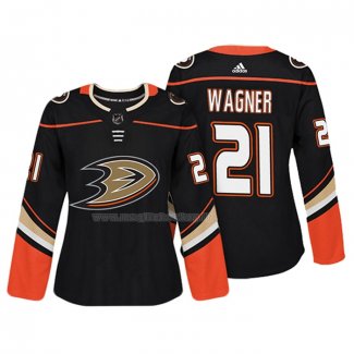 Maglia Hockey Donna Anaheim Ducks Chris Wagner Autentico Giocatore Nero
