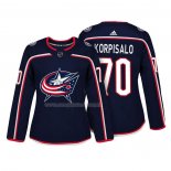 Maglia Hockey Donna Columbus Blue Jackets Joonas Korpisalo Autentico Giocatore Blu