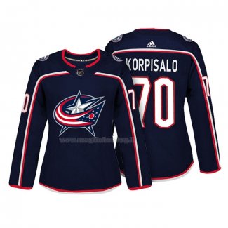 Maglia Hockey Donna Columbus Blue Jackets Joonas Korpisalo Autentico Giocatore Blu