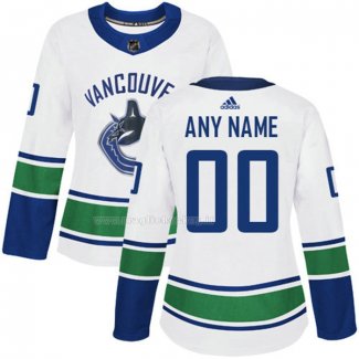 Maglia Hockey Donna Vancouver Canucks Personalizzate Away Bianco
