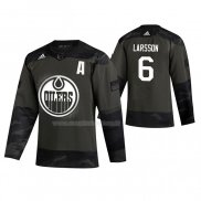 Maglia Hockey Edmonton Oilers Adam Larsson 2019 Veterans Day Camuffamento