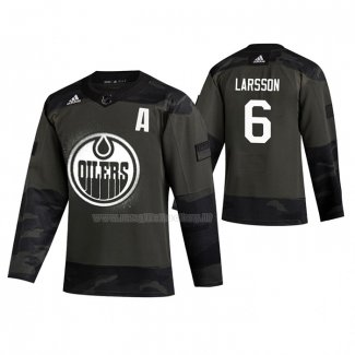 Maglia Hockey Edmonton Oilers Adam Larsson 2019 Veterans Day Camuffamento