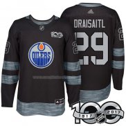 Maglia Hockey Edmonton Oilers Leon Draisaitl 1917-2017 100th Anniversario Nero