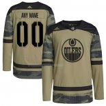 Maglia Hockey Edmonton Oilers Personalizzate Military Appreciation Team Autentico Practice Camuffamento