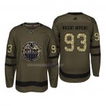 Maglia Hockey Edmonton Oilers Ryan Nugent Hopkins 2018 Salute To Service Verde Militare