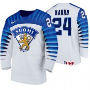 Maglia Hockey Finlandia Kaapo Kakko Home 2020 Iihf World Championship Bianco