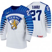 Maglia Hockey Finlandia Kristian Tanus Home 2020 Iihf World Junior Championship Bianco