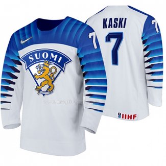 Maglia Hockey Finlandia Oliwer Kaski Home 2020 Iihf World Championship Bianco