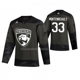 Maglia Hockey Florida Panthers Sam Montembeault 2019 Veterans Day Camuffamento