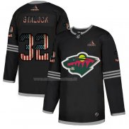 Maglia Hockey Minnesota Wild Alex Stalock 2020 USA Flag Nero