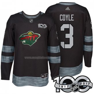 Maglia Hockey Minnesota Wild Charlie Coyle 1917-2017 100th Anniversario Nero