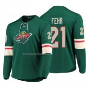 Maglia Hockey Minnesota Wild Eric Fehr Platinum Verde