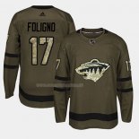 Maglia Hockey Minnesota Wild Marcus Foligno 2018 Salute To Service Verde Militare