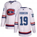 Maglia Hockey Montreal Canadiens Larry Robinson Autentico 2017 100 Classic Bianco