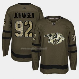 Maglia Hockey Nashville Predators Ryan Johansen 2018 Salute To Service Verde Militare