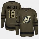 Maglia Hockey New Jersey Devils Drew Stafford 2018 Salute To Service Verde Militare