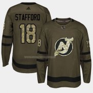 Maglia Hockey New Jersey Devils Drew Stafford 2018 Salute To Service Verde Militare