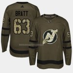 Maglia Hockey New Jersey Devils Jesper Bratt 2018 Salute To Service Verde Militare