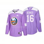 Maglia Hockey New York Islanders Steve Bernier Autentico 2018 Fights Cancer Viola
