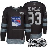 Maglia Hockey New York Rangers Mika Zibanejad 1917-2017 100th Anniversario Nero