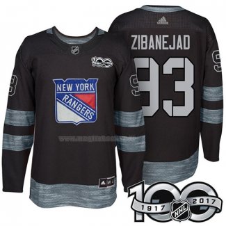 Maglia Hockey New York Rangers Mika Zibanejad 1917-2017 100th Anniversario Nero