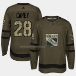 Maglia Hockey New York Rangers Paul Carey 2018 Salute To Service Verde Militare
