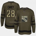 Maglia Hockey New York Rangers Paul Carey 2018 Salute To Service Verde Militare