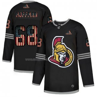 Maglia Hockey Ottawa Senators Mike Hoffman 2020 USA Flag Nero2