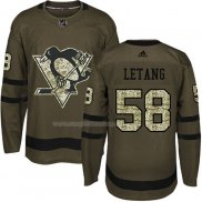 Maglia Hockey Pittsburgh Penguins Kris Letang 2018 Salute To Service Verde Militare
